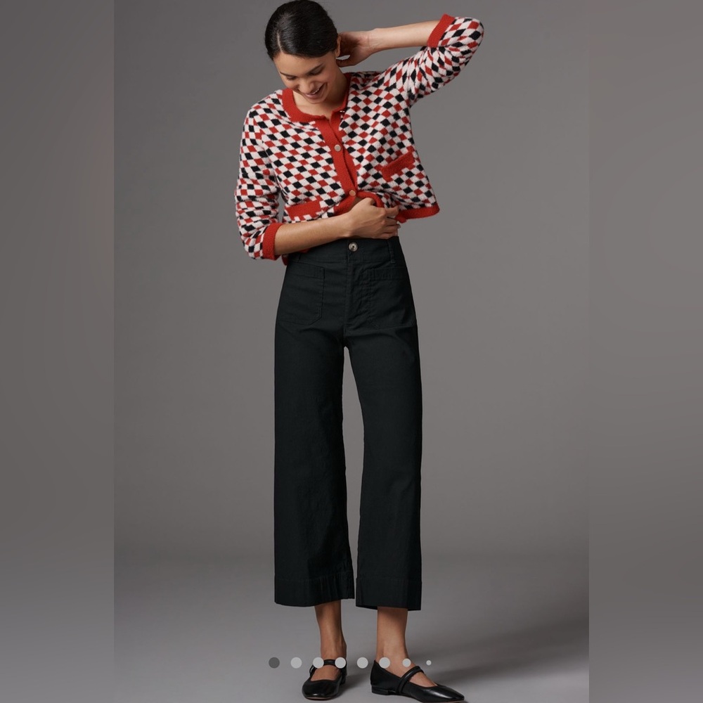 Maeve Colette Cropped Wide-Leg Pants – Black 🖤 24P NWT